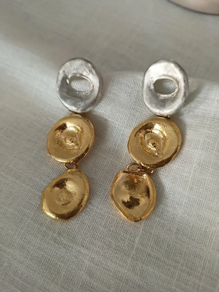 Squished Dome Drop Earrings