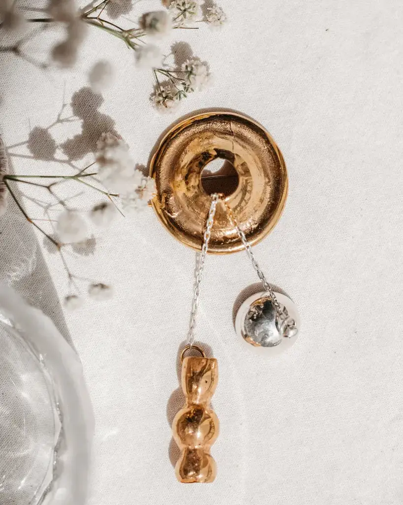 [BRH1] Hollow Bell Brooch Flat/Round